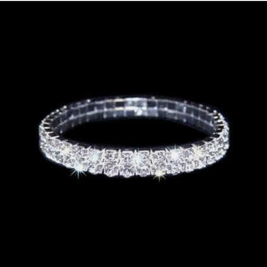 2-Row Rhinestone Stretch Bracelet