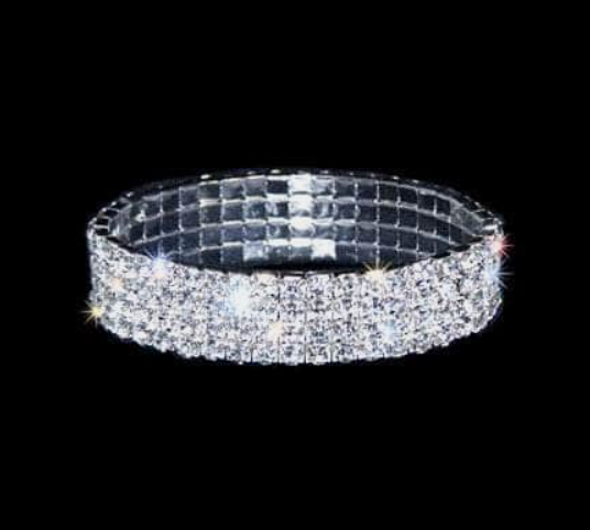 4-Row Rhinestone Stretch Bracelet