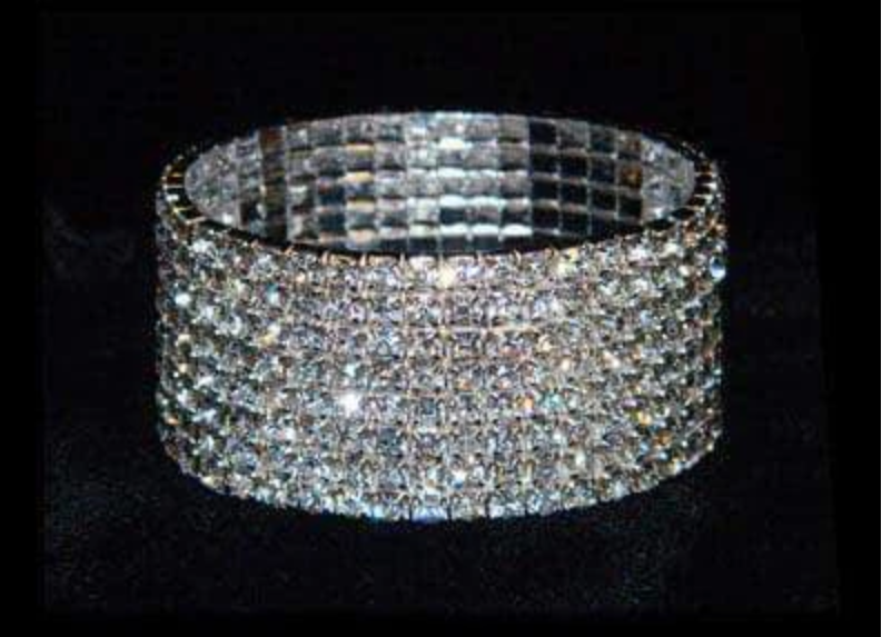 8-Row Rhinestone Stretch Bracelet