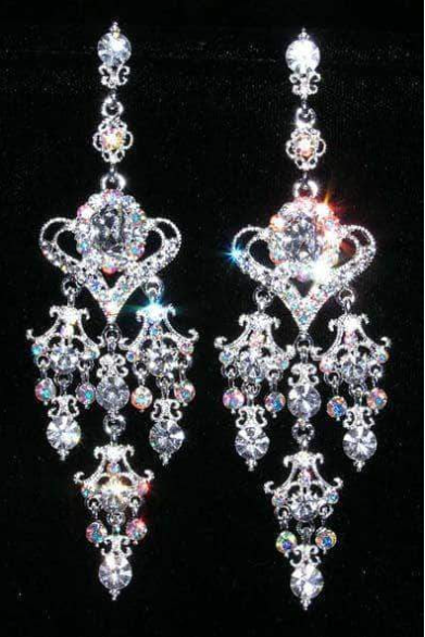 Filigree Crown Heart Dangle Earrings