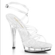 Clear 5" Heel Ankle‑Strap Sandal – Platform Competition Shoe