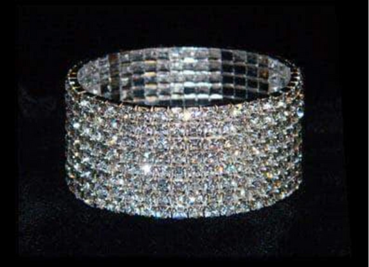 8-Row Rhinestone Stretch Bracelet
