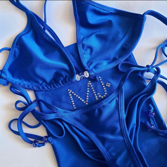 CATHY - Cobalt Tie Scrunch Bikini