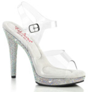 Clear 5" Heel Ankle‑Strap Sandal – Rhinestone Platform Competition Shoe