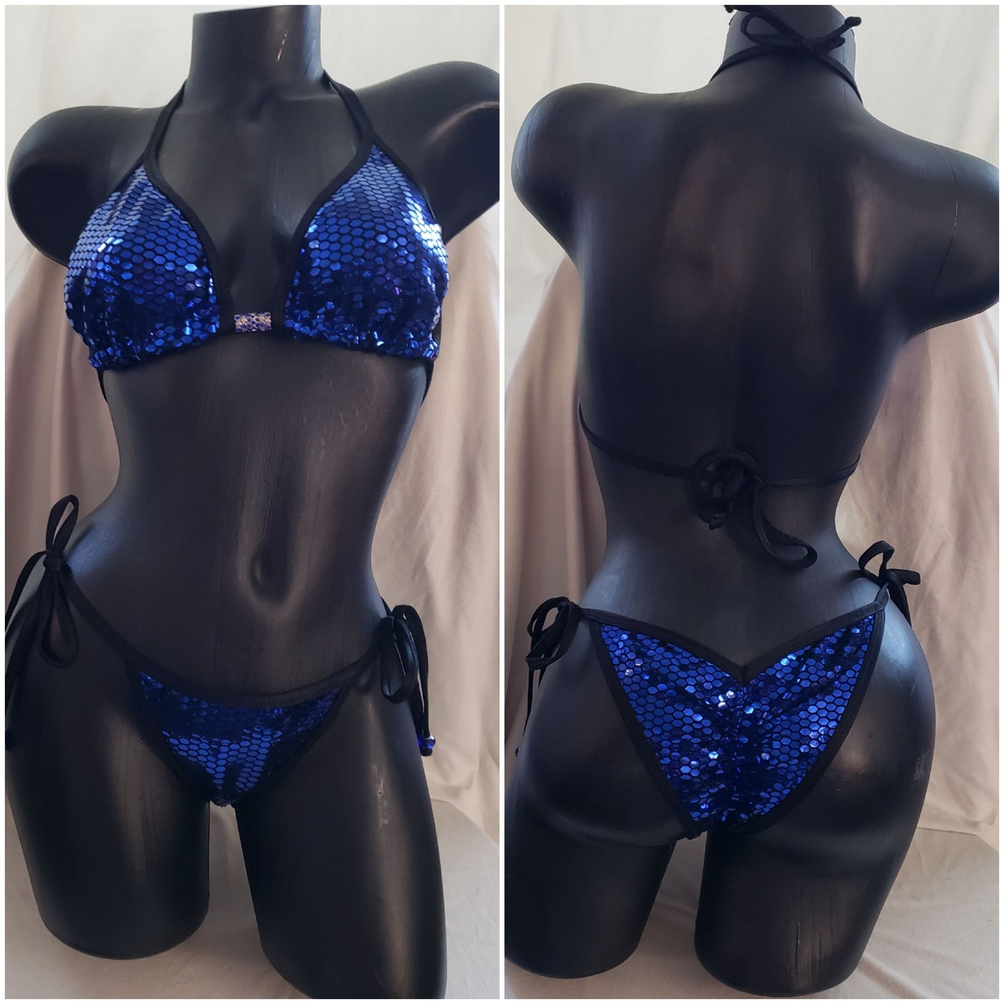 Made-To-Order Custom Beaded Tie Scrunch Bikini