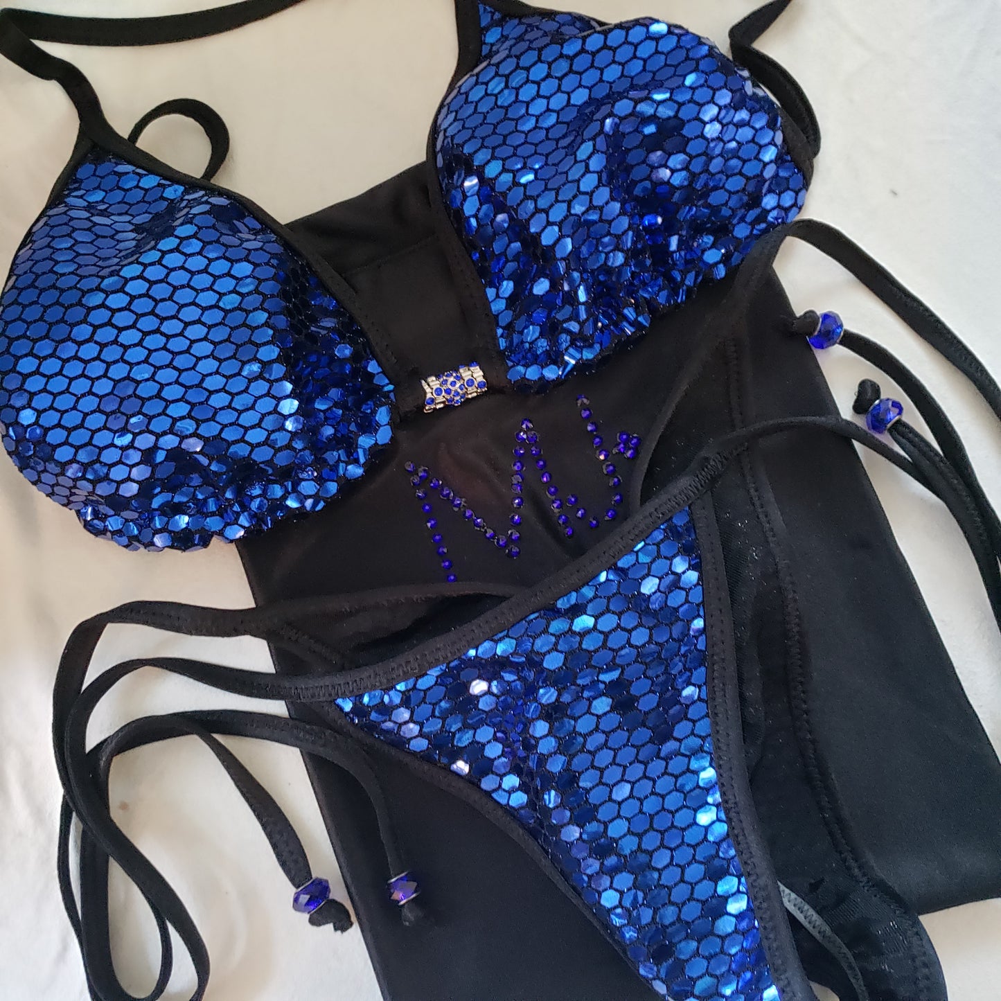 Made-To-Order Custom Beaded Tie Scrunch Bikini