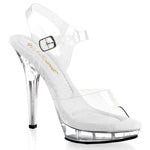 Crystal‑Clear 5" Platform Competition Heel – Ankle‑Strap